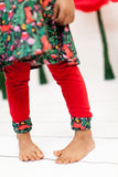 Reversible leggings in fox floral/spicy red
