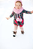 Top with pockets in fox floral