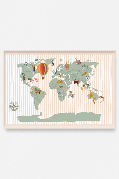 Big World Map Art Print