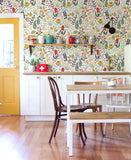 Mountain meadow removable wallpaper - white