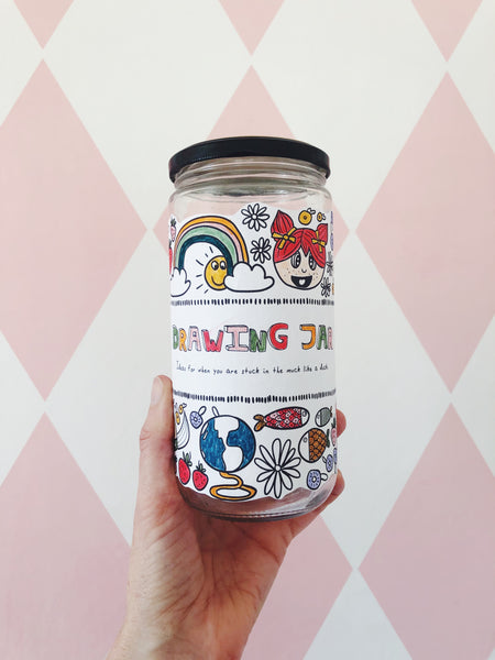 FREE Drawing Jar - printable label & fun prompts for kids (Instant download)