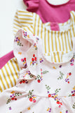 Ruffle twirl dress in strawberry floral