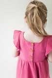Ruffle twirl dress in Berry pink