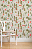 Fox in the forest removable wallpaper