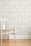Frosted leaves removable wallpaper - grey