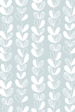 Frosted leaves removable wallpaper - ice blue