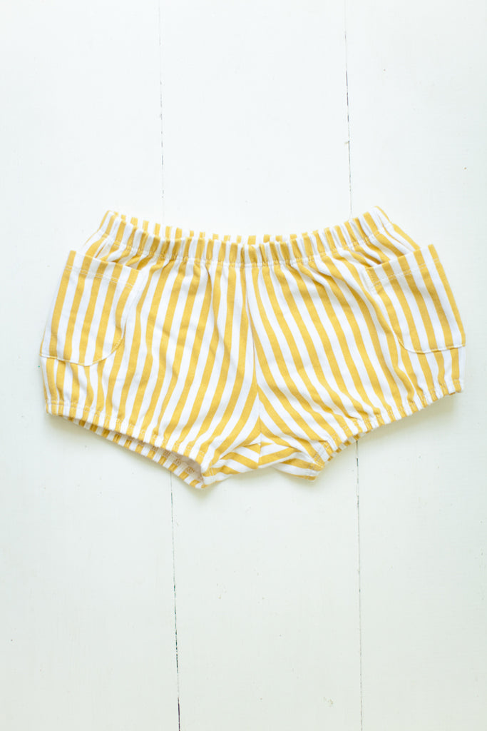 Bloomers in mustard stripes