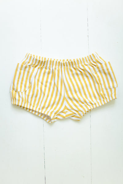 Bloomers in mustard stripes