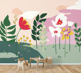 Summer clouds removable wallpaper mural